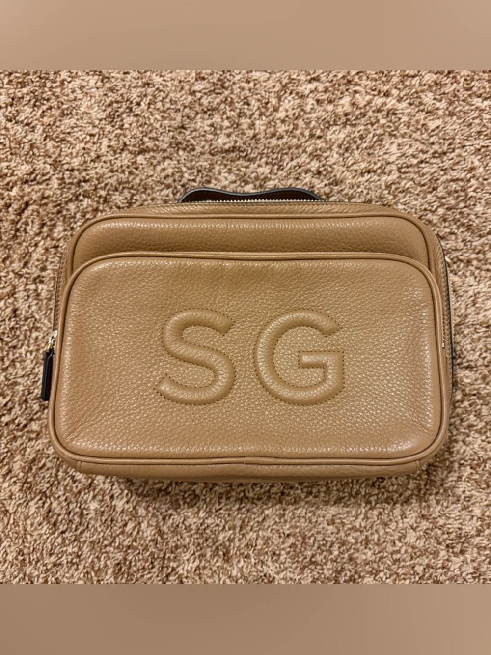 Leatherology Meadow Large Satchel Camel  Gold Hardware Strap Dust Bag